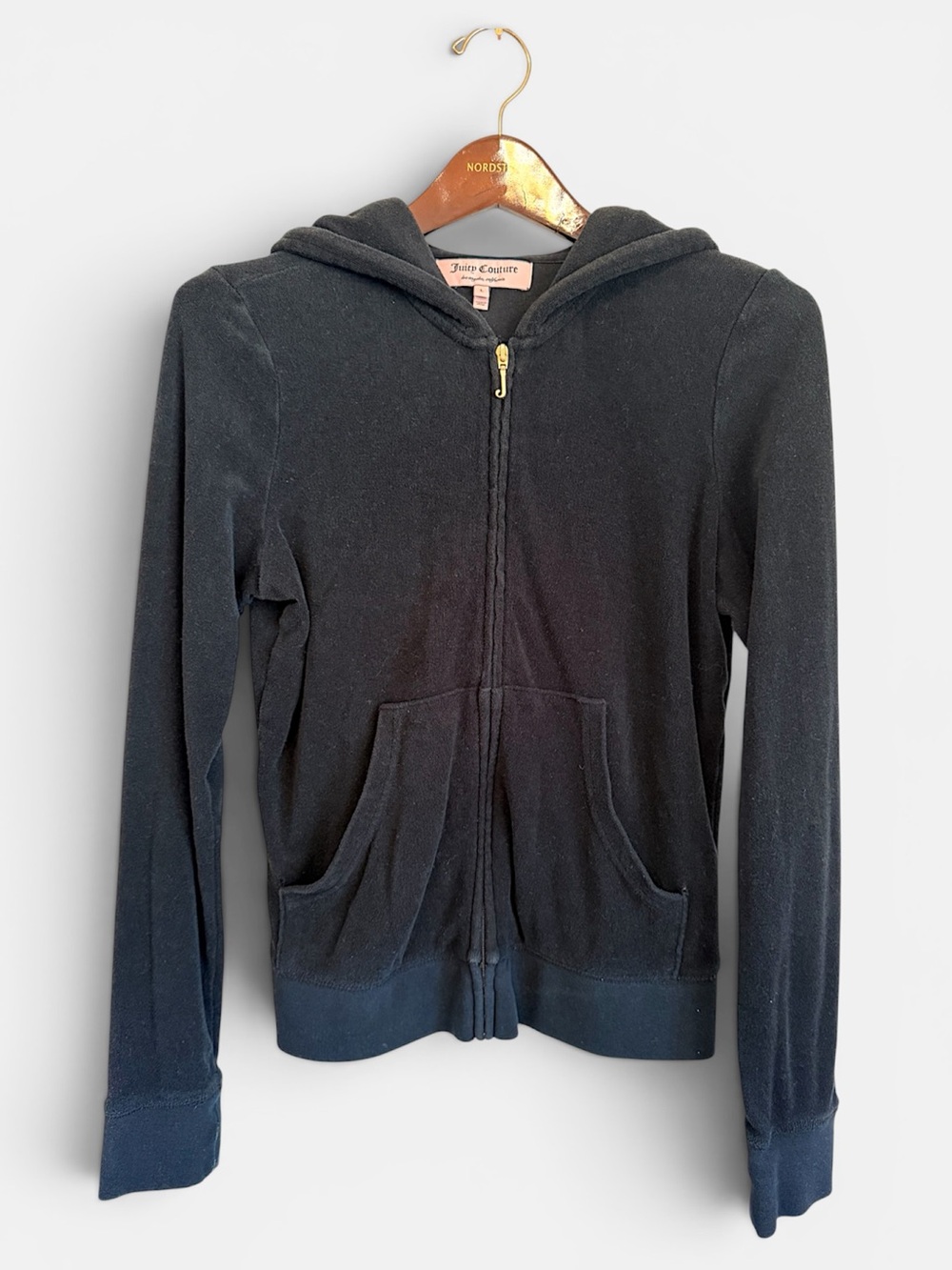 Juicy Couture Terrycloth full zip hoodie , black, size L